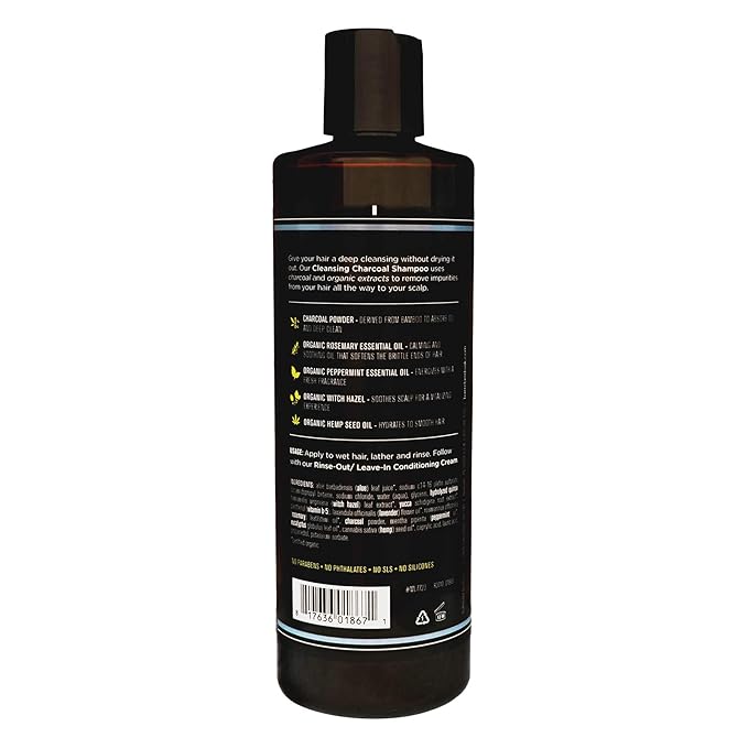 Barrel and Oak - Cleansing Charcoal Shampoo, Clarifying Shampoo, Hair Care for Men, Deep Cleans & Purifies, Hydrates & Soothes Dry Scalp, Essential Oil-Based Scent, Vegan (Mint & Eucalyptus, 16 oz)-Velvo Beauty
