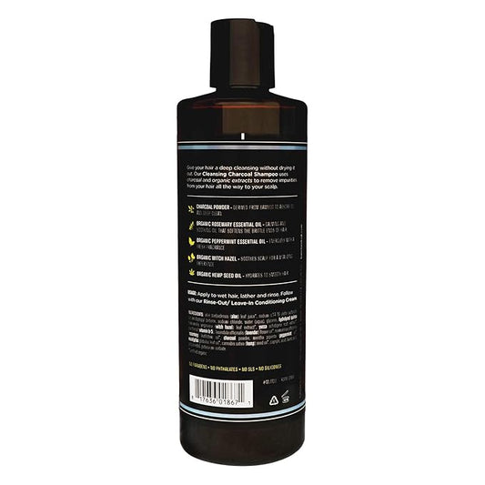 Barrel and Oak - Cleansing Charcoal Shampoo, Clarifying Shampoo, Hair Care for Men, Deep Cleans & Purifies, Hydrates & Soothes Dry Scalp, Essential Oil-Based Scent, Vegan (Mint & Eucalyptus, 16 oz)-Velvo Beauty