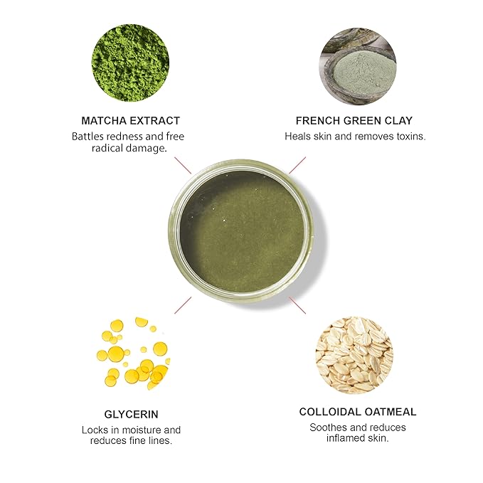 100% PURE Matcha Oat Face Scrub Facial for Glowy Radiant Skin Exfoliator & Pore Minimizer Natural Skincare for Women & Men, Vegan - 3 oz-Velvo Beauty