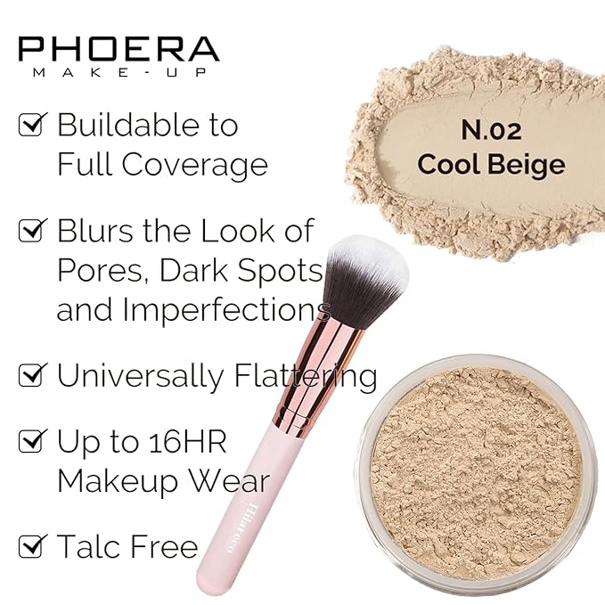 PHOERA Foundation Full Coverage Makeup, Mushroom Head Air Cushion CC Cream Natural Foundation Set,PHOERA Concealer, PHOERA Primer, PHOERA Powder, Foundation Brushes (103 Warm Peach+ 03 Warm Nude CC)-Velvo Beauty