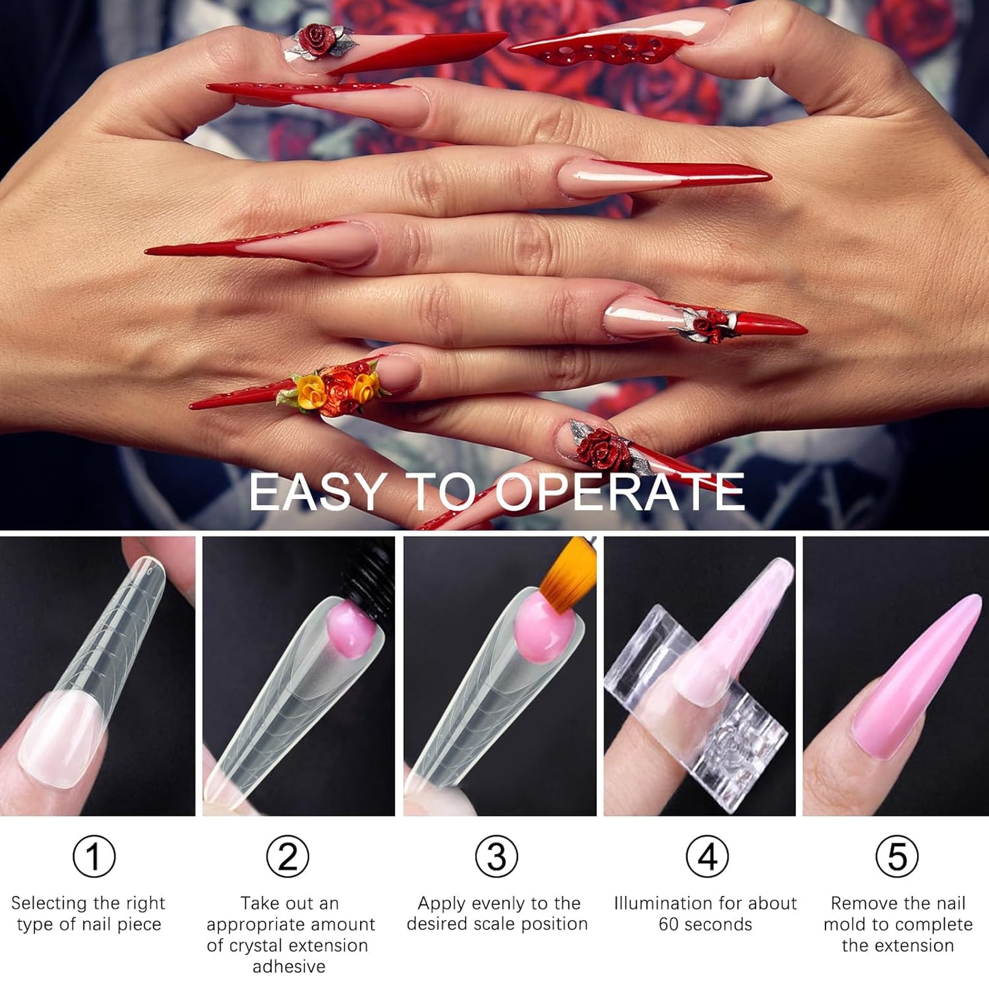 120 Pcs Dual Nail Forms 12 Sizes Half Matte Extension Poly Nail Gel Full Cover Nail Molds With Scale Builder Coffin Nail for Gel Manicure Nail Art Design Salon DIY at Home-Velvo Beauty