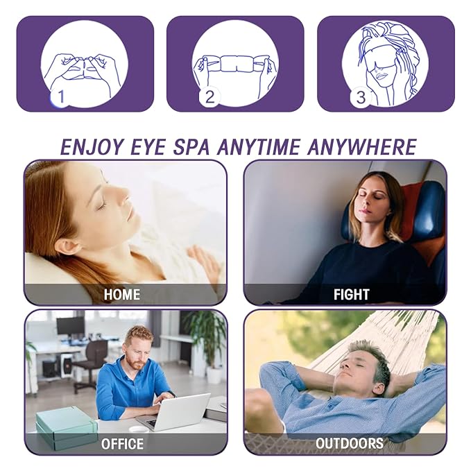 Steam Eye Masks for Dry Eyes, Heated Eye Mask Reduce Puffiness & Dark Circles, Hydrate & Soothe Tired Eyes, Travel Essentials, Business Trip, Party Favors, Lavender 20 Packs-Velvo Beauty