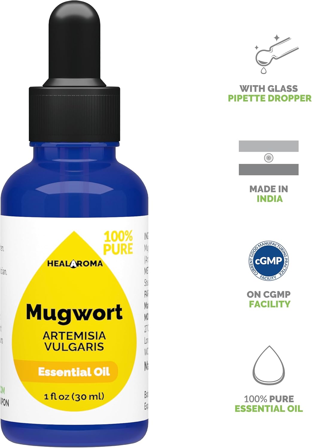Mugwort Essential Oil 30 ml - 1 oz - Pure & Natural - with Pipette Dropper-Velvo Beauty