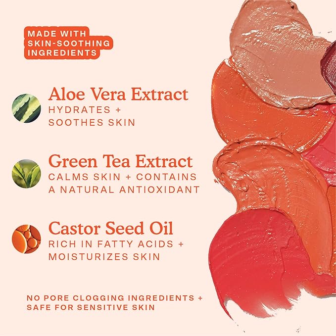 Tower 28 Beauty BeachPlease Cream Blush for Cheeks and Lips - Multi-Purpose Lip and Cheek Tint in Orange Blush - for Sensitive Skin – Color POWER HOUR, Luminous Finish-Velvo Beauty