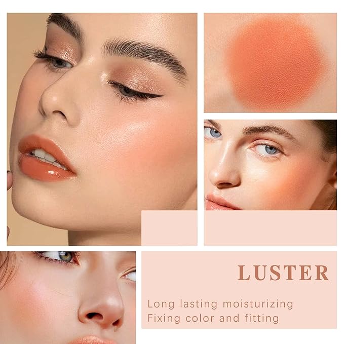 Cream Blush Stick for Cheeks Makeup, Waterproof Face Blush Stick Multi-Use Lip and Cheek Tint, Matte Finish Easy to Blend Lightweight Natural Cream Blusher Makeup for All Skin Tones-Orange-Velvo Beauty