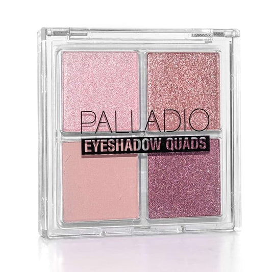 Palladio Eyeshadow Quads Velvety Pigmented Blendable Matte, Metallic & Shimmer Finishes, Creamy Formula, Four Way Quad Eye Shadow Palette, Talc-Free (Girly)-Velvo Beauty