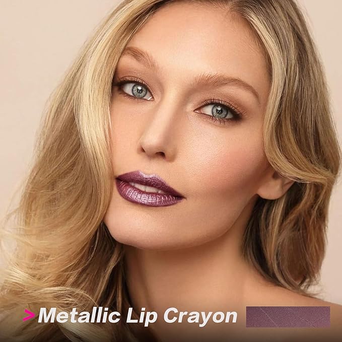FOCALLURE Ultra Chic Metallic Lipstick,Rich Vitamin E Lip Crayon,Lightweight Shinning Color without Drying or Fading,Long Lasting Lips Makeup,#22 Pottery-Velvo Beauty