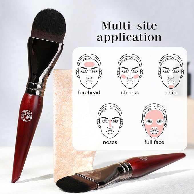 ENERGY Foundation Brush for Liquid Makeup DIY Facial Mask Premium Soft Bristles Contour Face Brush for Blending Liquid, Cream, Eye Mask, Under Eye Concealer Vegan Flat Cosmetic Makeup Tool-Velvo Beauty