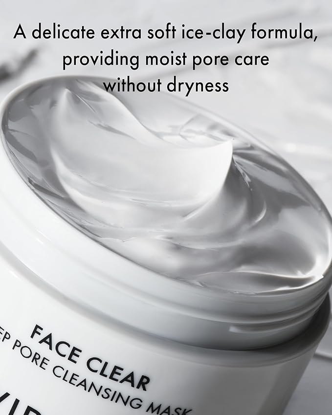 VIDIVICI Korean Deep Pore-Cleansing Clay Mask – Gently Exfoliates & Soothes Oily, Sensitive Skin – Mud Wash-Off Formula for Sebum Control, Cooling Hydration & Pore Tightening – 3.38oz-Velvo Beauty