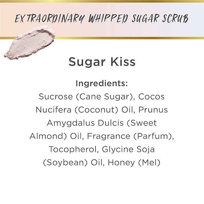 LALICIOUS Extraordinary Sugar Kiss Sugar Scrub, Exfoliating Body Scrub with Coconut Oil & Honey, Moisturizing Body Exfoliator for Glowing Radiant Hydrating Skin, Zero Greasy, No Parabens - 16oz-Velvo Beauty