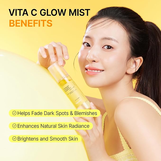 Vitamin C Mist with Niacinamide & Glutathione, Glow Mist for Dewy Skin, Makeup Setting Spray for face, Korean Skin Care, Vegan, 3.38 Fl Oz-Velvo Beauty