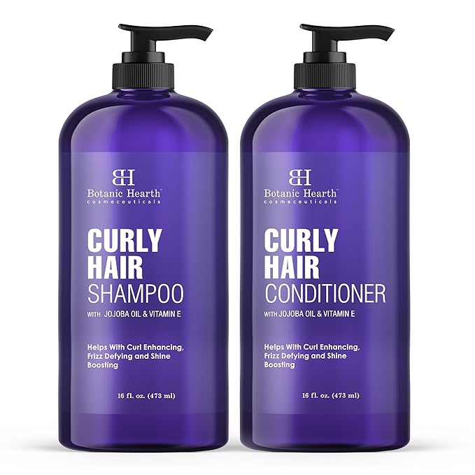 Botanic Hearth Curly Hair Shampoo and Conditioner Set For Curly Hair | Detangle, Define & Enhance Curls | With Jojoba oil & Vitamin E | Sulphate Free | 16 fl oz x 2-Velvo Beauty