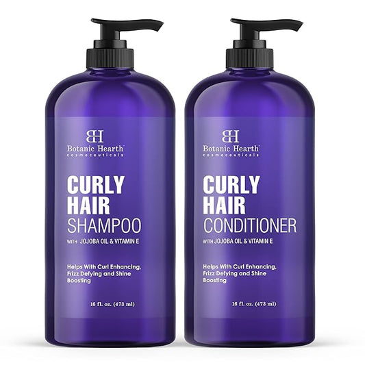 Botanic Hearth Curly Hair Shampoo and Conditioner Set For Curly Hair | Detangle, Define & Enhance Curls | With Jojoba oil & Vitamin E | Sulphate Free | 16 fl oz x 2-Velvo Beauty