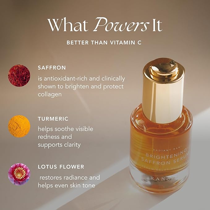 Brightening Saffron Serum - Discoloration Correcting Face Serum, Dark Spot Corrector, Vitamin C Alternative & Hyperpigmentation Treatment - Leaves Skin with a Healthy Glow (1 oz)-Velvo Beauty