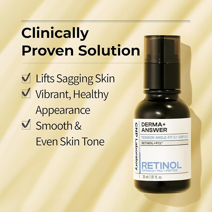 CNP Retinol PCL Eye Treatment Serum (0.5 fl.oz/ 15ml) - DermaAnswer Tension Angle-Fit Ampule, Under Eye Tightening, Firming, Korean Night Skincare, Fine Lines and Dark Circles-Velvo Beauty