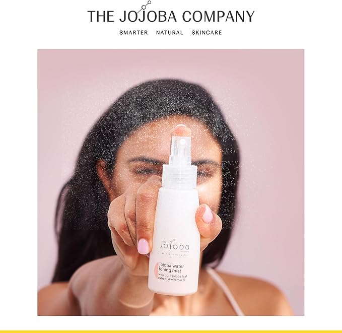The Jojoba Company Water Toning Mist With Pure Jojoba Leaf Extract & Vitamin C - Hydrating, Toning & Firming - Antioxidant Protection - Reduces Pore Size - For Thirsty, Dehydrated & Dry Skin - 50ml-Velvo Beauty