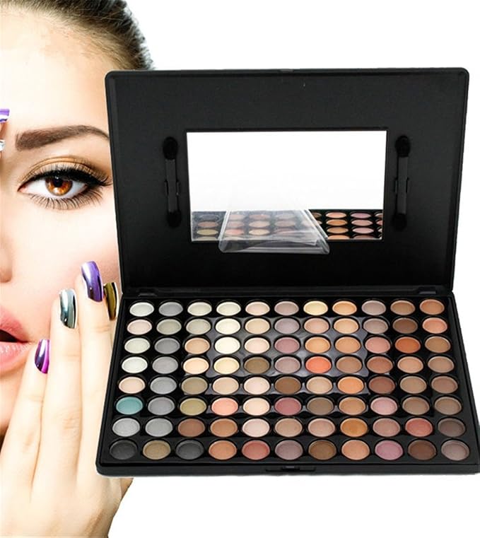 Pro 88 Colors Shimmer and Matte Eyeshadow Palette Eye Shadow Makeup Kit Cosmetic Contouring Kit #1-Velvo Beauty