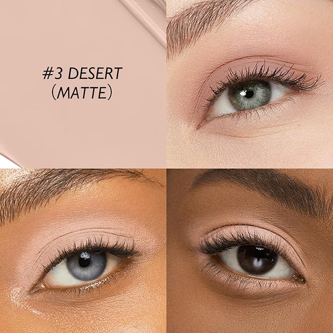 Eyeshadow Stick Matte Eye Brightener Pencil Cream Nude Eye Shadow Base Crayon Long-Lasting Crease-Proof Naked Eyeshadow Blendable High Pigmented Single Eyeliner Makeup for Women, 3 DESERT-Velvo Beauty