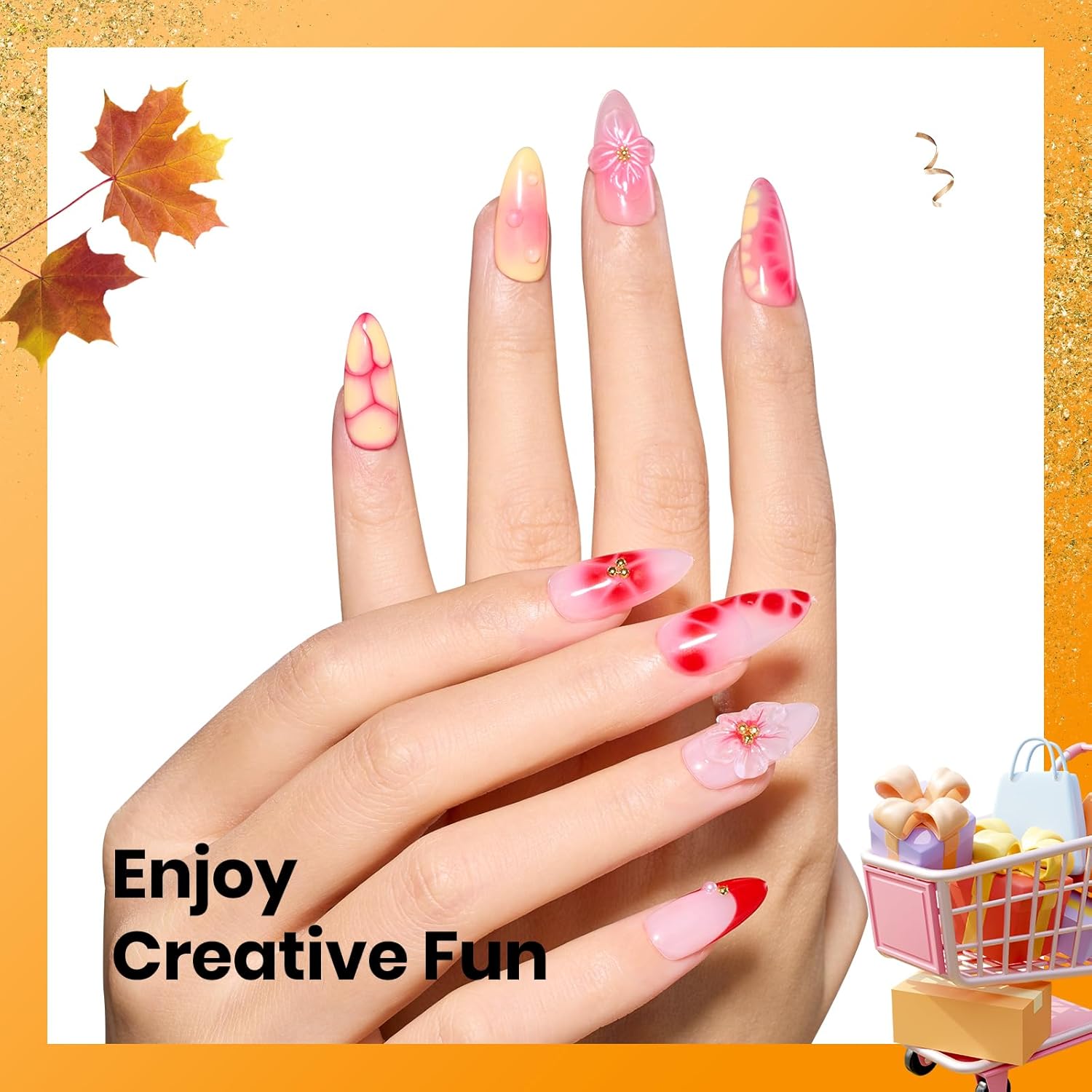 Beetles Blooming Gel 15ml Clear Uv Led Blossom Fall Halloween Nails Gel Polish for Spreading Effect Marble Natural Stone Watercolor Floral Print Soak off Diy Nail Art Design Manicure Gift for Women-Velvo Beauty