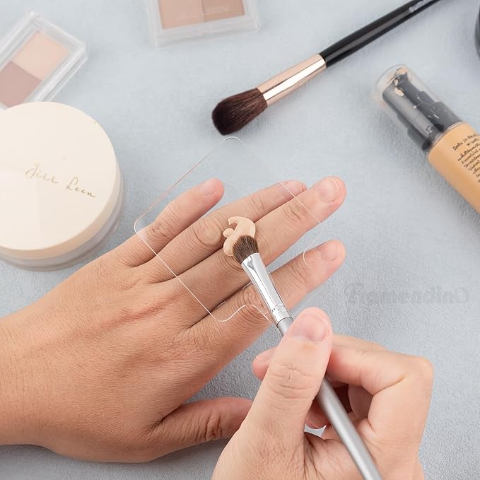 Framendino, 6 in 1 Set Hand Makeup Mixing Palette, Makeup Plate for Foundation with Spatula Makeup Artist Tool for Mixing Foundation Eye Shadow Nail Art for Women-Velvo Beauty