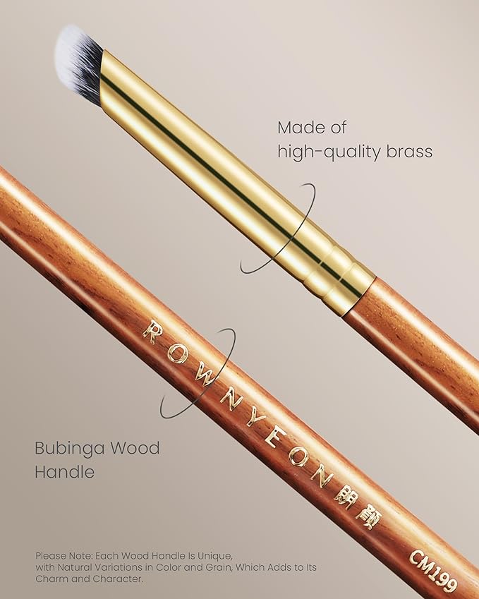 Desert Oak Series MicroBlur Tap Concealer - 6mm Finger-Tip Precision Brush for Tear Troughs & Acne Spots, Vegan Nylon, Bubinga Handle (CM 199)-Velvo Beauty
