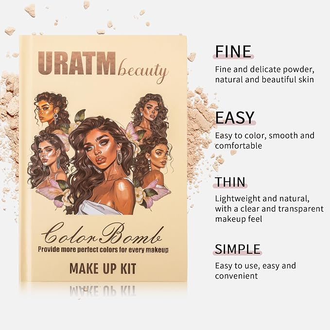 4-Layer Book-Style Foldable Makeup Palette Set | Portable & Long-Lasting | Contour Blush Highlight Eyeshadow, Professional 43 Shades, Suitable for Multiple Skin Tones & Makeup Looks, Gift Idea-Velvo Beauty