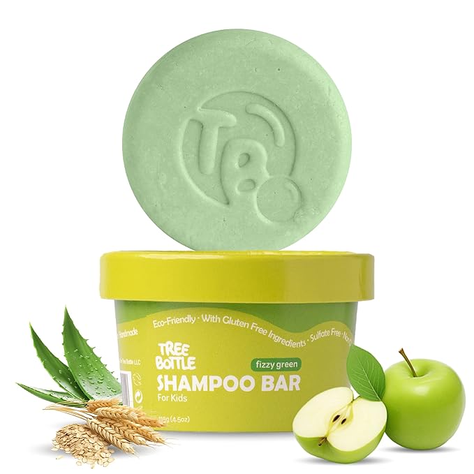 Tree Bottle Hydrolyzed Oat Protein + Aloe Vera Shampoo Bar for Kids – Gentle & Nourishing for Sensitive Scalps - Natural, Tear-Free, Sulfate & Paraben-Free - Made in USA - 4.5oz-Velvo Beauty