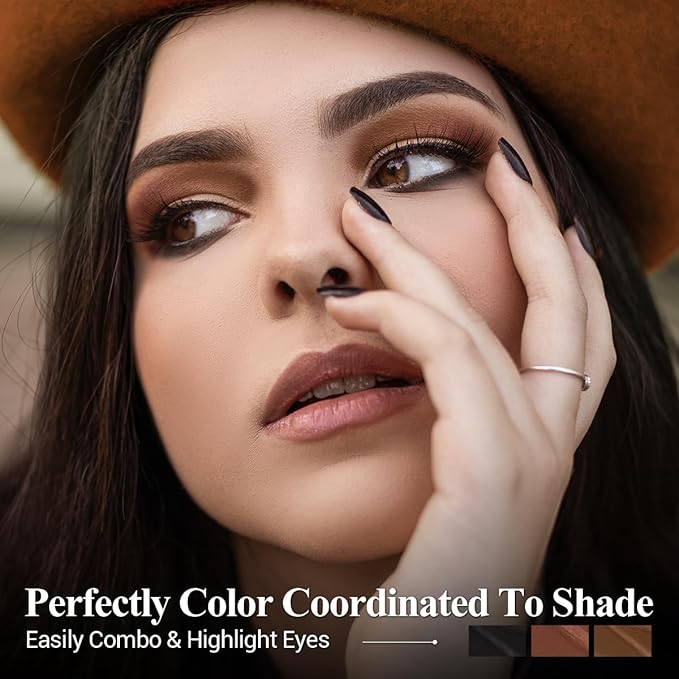 Brown Eyeshadow Stick Makeup 6PCS Set, Neutral Eyeshadow Palette Matte Cream Eye Shadow Eyeliner Brightener Pencil Crayon - BROWN CASHMERE-Velvo Beauty