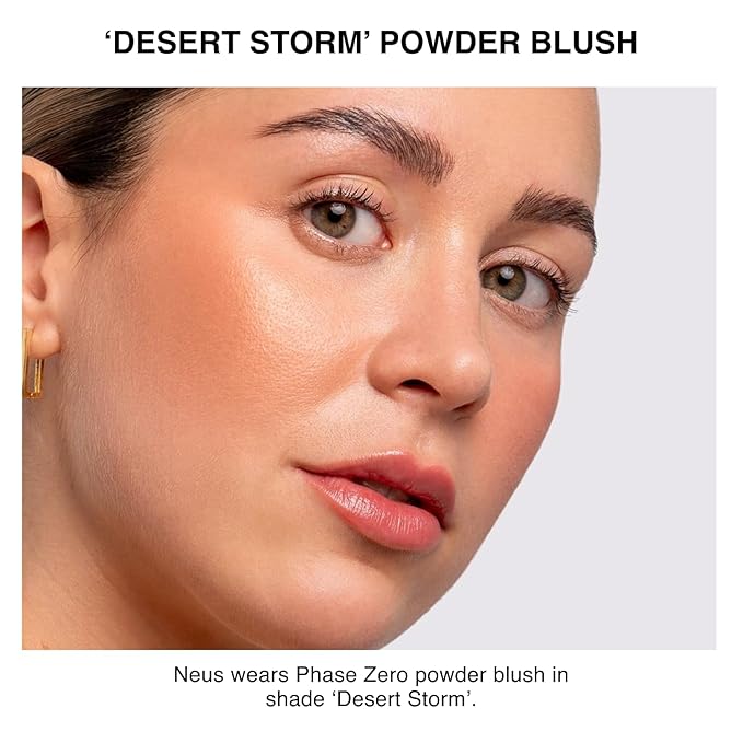 Makeup Powder Blusher - "Desert Storm" - 4g / 0.141 oz - Full Coverage, Natural Blush - Soft, Buildable Pink, Coral, Peach & Golden Hues-Velvo Beauty