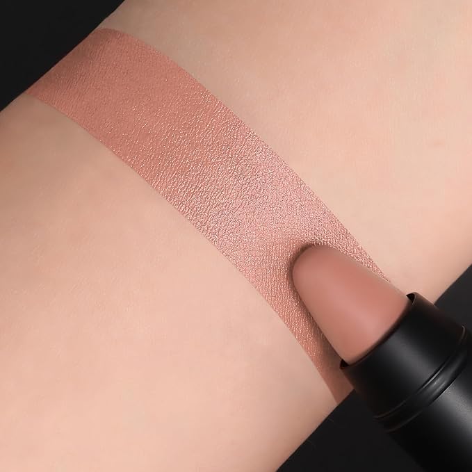FOCALLURE Ultra Chic Matte Lipstick,Rich Vitamin E Lip Crayon,Lightweight Matte Color without Drying or Fading,Long Lasting Waterproof Lips Makeup,NUDE DESERT-Velvo Beauty