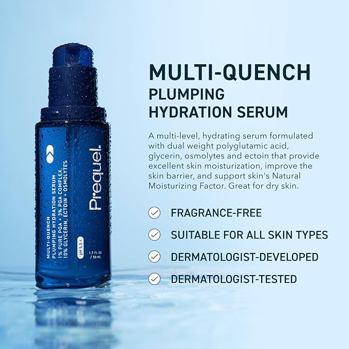 Skin Multi-Quench Plumping Hydration Serum for Face. Intensive Hydrating Facial Serum for Women with PGA Complex and Moisture-Binders. Deep Moisturizing for Dry and Sensitive Skin, 1.7oz-Velvo Beauty