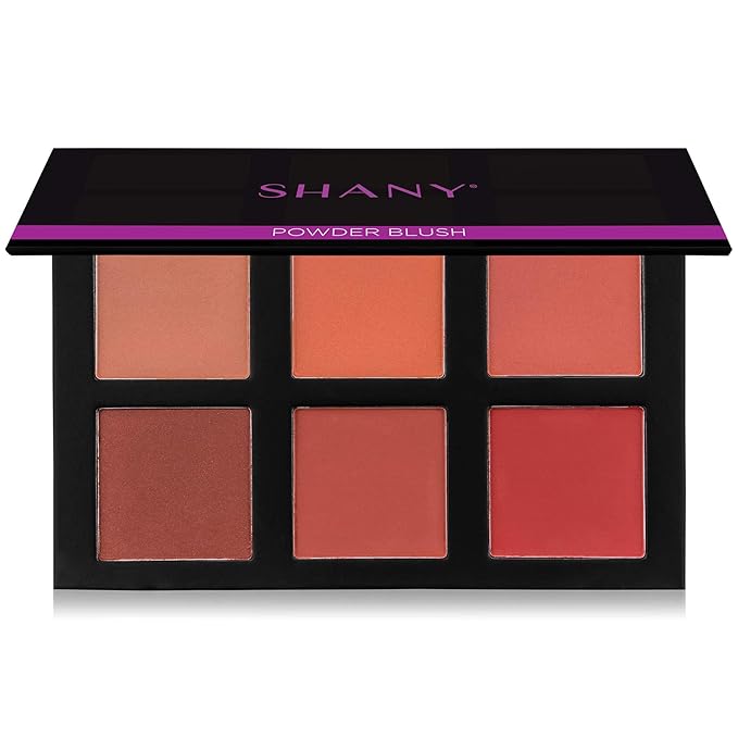 SHANY Shimmer & Matte Powder Blush Makeup Palette with Mirror - 6 Color Makeup Blush Palette - BLUSH-Velvo Beauty