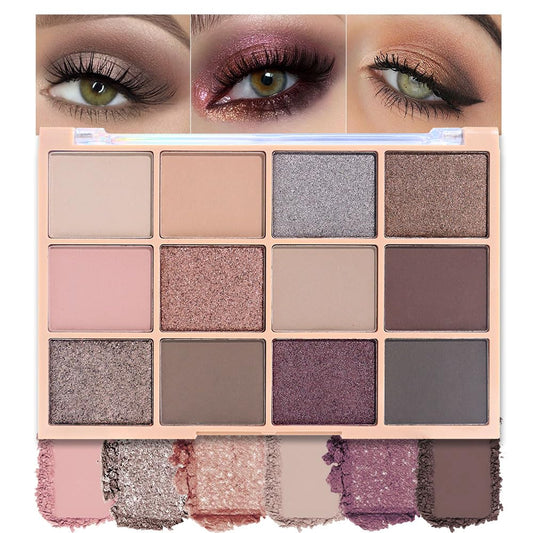 Eye Shadow Palette,Nude Silver Gray Cream Eyeshadow Makeup Pallets for Women Natural Eyeshadows for Eyes Long Lasting Naturing-Looking-Velvo Beauty