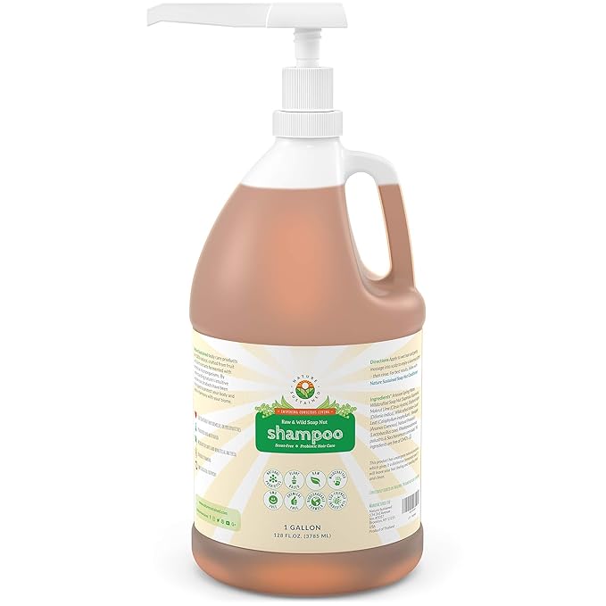 Organic Shampoo - Raw & Wildcrafted with Probiotics, Hypoallergenic Natural & Sulfate Free Shampoo for Sensitive Scalp, Dry Hair, Dandruff, Eczema & Psoriasis, Gallon, Original-Velvo Beauty