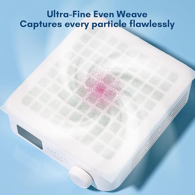 Makartt Nail Dust Collector Filter Paper – 100 Sheets Disposable Nail Dust Filters for Nail Dust Collector Machines, Nail Vacuum Dust Collector Nail Salon Supplies & Accessories White-Velvo Beauty