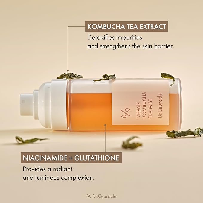 Dr.Ceuracle Vegan Kombucha Tea Mist - Hydrating Face Mist, Portable Milky Spray Serum, Korean Skincare (80 ml / 2.70 fl. oz.)-Velvo Beauty