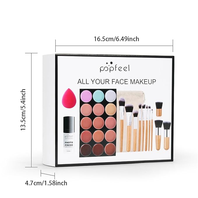 All in One Professional Makeup Kit for Women Girls Holiday Makeup Gift Sets Xmas Essential Bundle Include Eyeshadow Palette Lipstick Blush Concealer Eyeliner Mascara Brush Eyebrow Pencil-Velvo Beauty