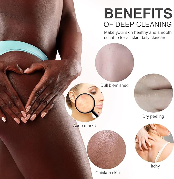 UJFQBH African Bath Sponge African Net Long Net Bath Sponge Exfoliating Shower Body Scrubber Back Scrubber Skin Smoother,Great for Daily Use (Green)-Velvo Beauty