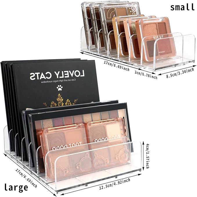 2 Pack Makeup Organizer, Compact Makeup Palette Organize, for Bathroom Countertops, Vanities, Cabinets, Sleek Modern Cosmetics Storage Solution for - Eyeshadow Palettes, Contour Kits, Blush-Velvo Beauty