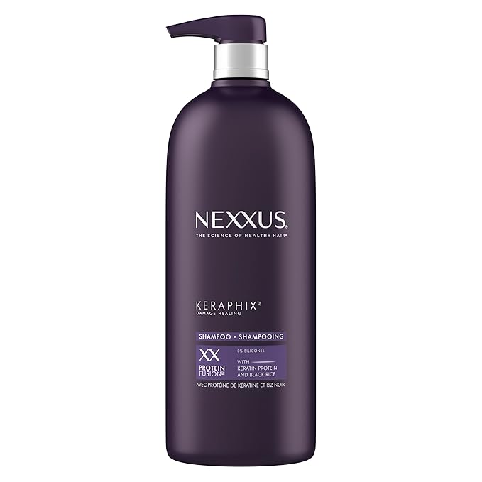 Nexxus Keraphix Shampoo With ProteinFusion for Damaged Hair Keratin Protein, Black Rice, Silicone-Free 33.8 oz-Velvo Beauty