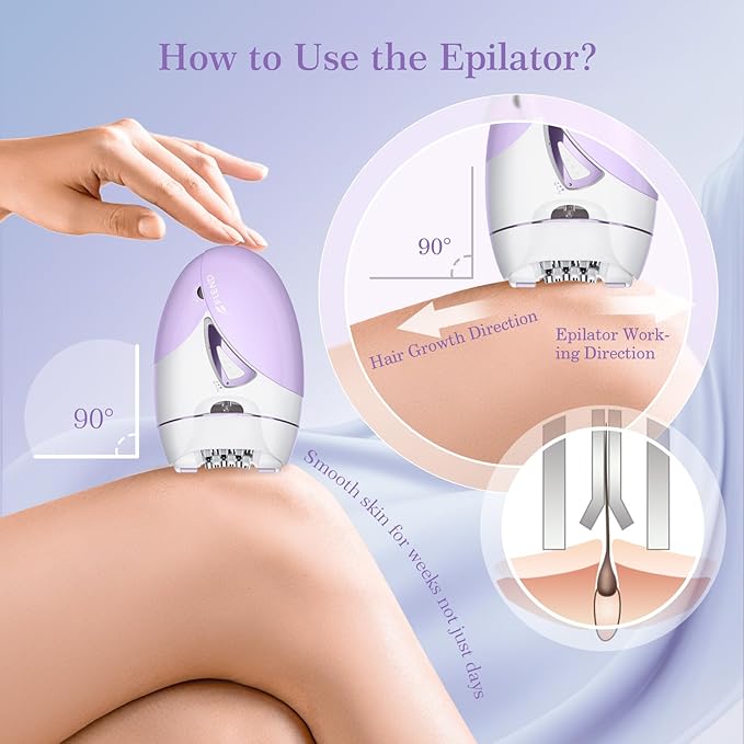 Epilators, 2-Speed Painless Smooth Glide Epilator for Women, Cordless Rechargeable Facial Hair Removal Epilator, Hair Removal Device for Women's Face Legs Bikini Area Arms Legs-Velvo Beauty