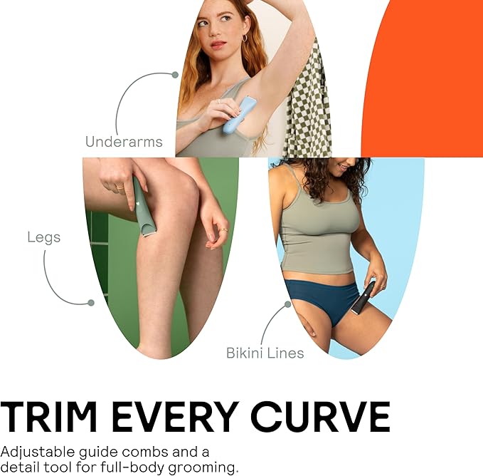 MERIDIAN Slimmer Trimmer – Electric Razor for Women, Bikini Line & Pubic Hair Trimmer, Rechargeable & Waterproof, Painless, Flawless Shave for Sensitive Skin, Gentle, Quiet & Travel-Friendly, Sky-Velvo Beauty