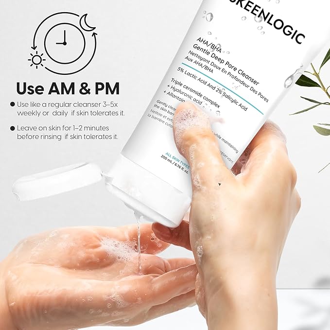5% Lactic Acid + 2% Salicylic Acid Cleanser –Non-Stripping AHA/BHA Exfoliating Face & Body Wash With Ceramides. Minimizes Pores, Keratosis Pilaris, Acne, Ingrown Hairs & Psoriasis-200ml.-Velvo Beauty