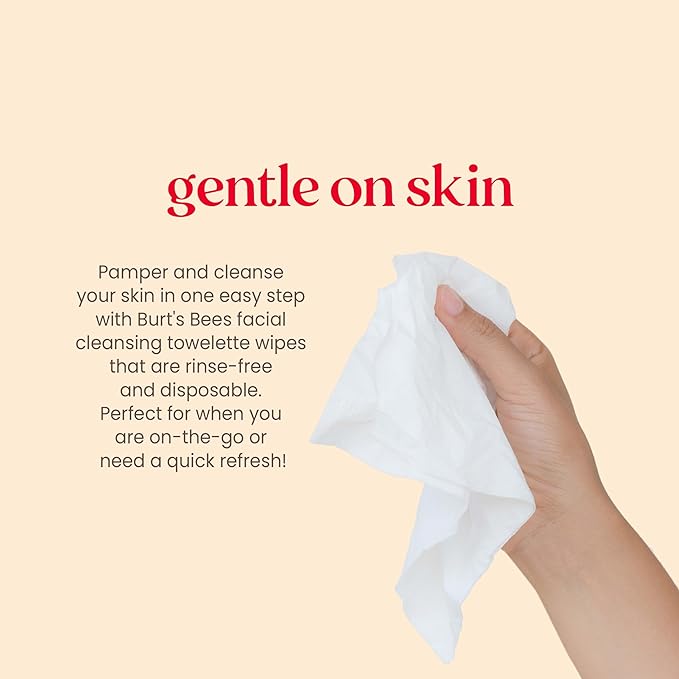 Burt's Bees Back To School Dorm Essentials, Aloe Vera Face Wipes, for Sensitive Skin, Soothing Makeup Remover & Facial Cleansing Towelettes, 30 Ct. (3-Pack)-Velvo Beauty
