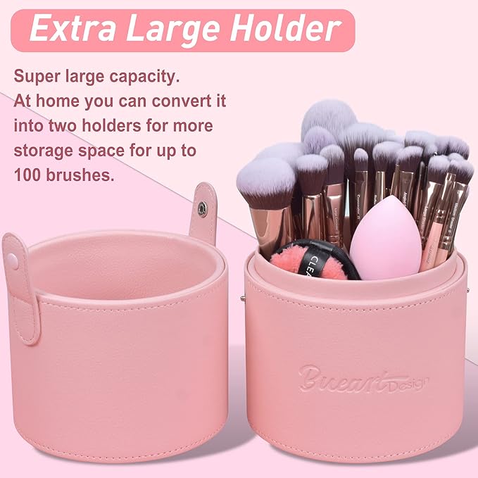 Bueart Design Labeled 30Pcs Professional Deluxe Makeup Brushes set with Extra large holder case for Foundation Face Blending Blush Concealers Eyeshadow-Velvo Beauty