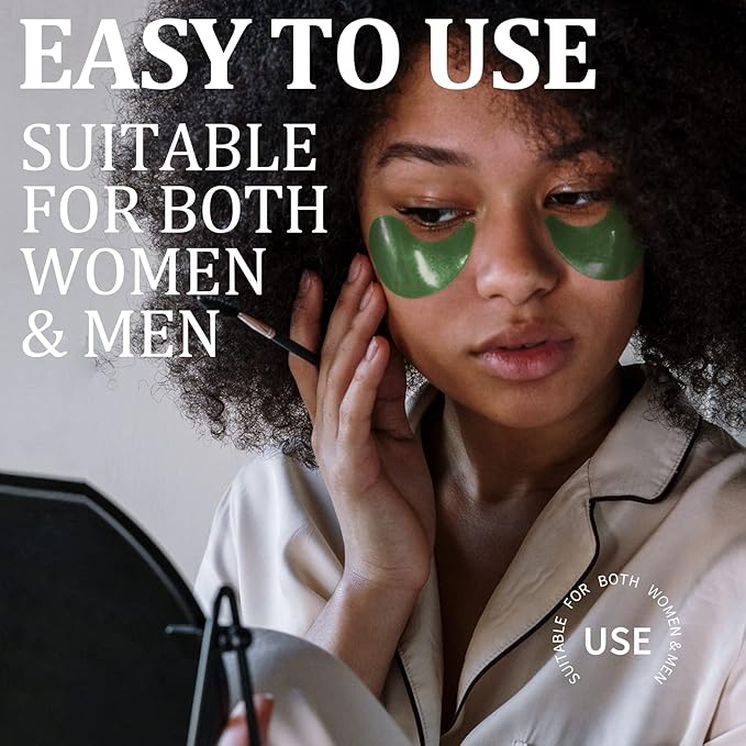 Under Eye Patches, Eye Masks, 30 Pairs Collagen Patches for Nourish Firming Repair for Fine Lines, Wrinkles, Dark Circles Bags Eye Treatment, Improve Lines Puffiness for men women (Green Tea)-Velvo Beauty