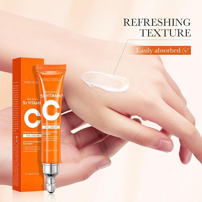 Eye Cream For Dark Circles, Vitamin C Eye Cream For Dark Circles, Puffiness and Bag, Anti Aging Eye Cream Firming Skin, Reduces Fine Lines, Moisturizing Eye Cream for Dry Skin around Eyes-Velvo Beauty
