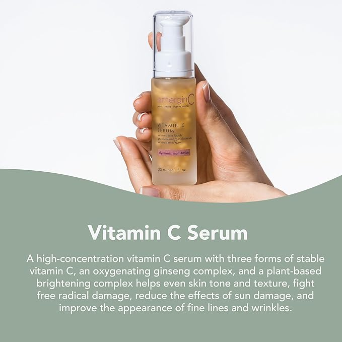 emerginC 12% Vitamin C Facial Serum - Extra Strength Micro-Encapsulated Spheres to Help Address Visible Signs of Aging + Dark Spot (1 Ounce, 30 ml)-Velvo Beauty