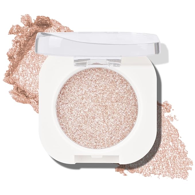 KYDA Single Glitter Eyeshadow, Pale Champagne Sheer Glow Eyeshadow, Ultra-fine Lightweight Powder, Multiuse Blendable Formula, Daily Glossy Eyes Makeup, Weaving Maid-Velvo Beauty