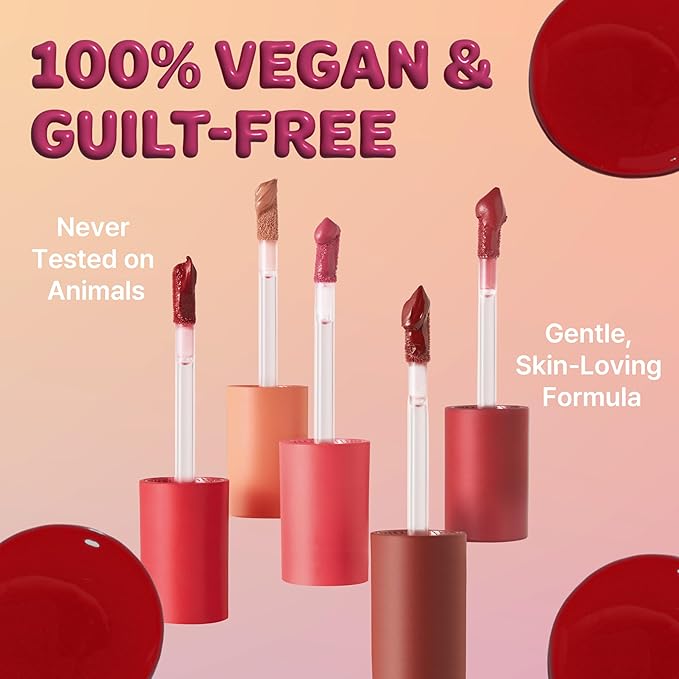Touch in Sol Vegan Again Blur Core Lip Tint (#Chill-out Red) - Long Lasting, High Pigment Velvet Matte Lip Stain – Lightweight Smooth Blur Finish, 0.12 Oz-Velvo Beauty